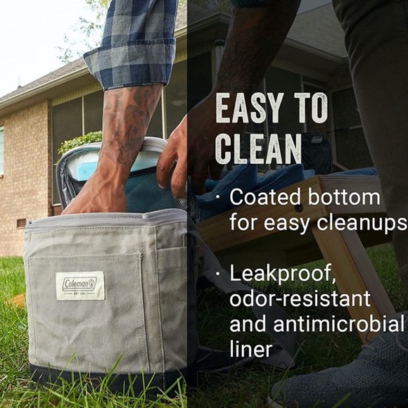 Coleman Backroads 12 Can Insulated Soft Sided Cooler Tote Bag, Gray - Picture 8 of 10